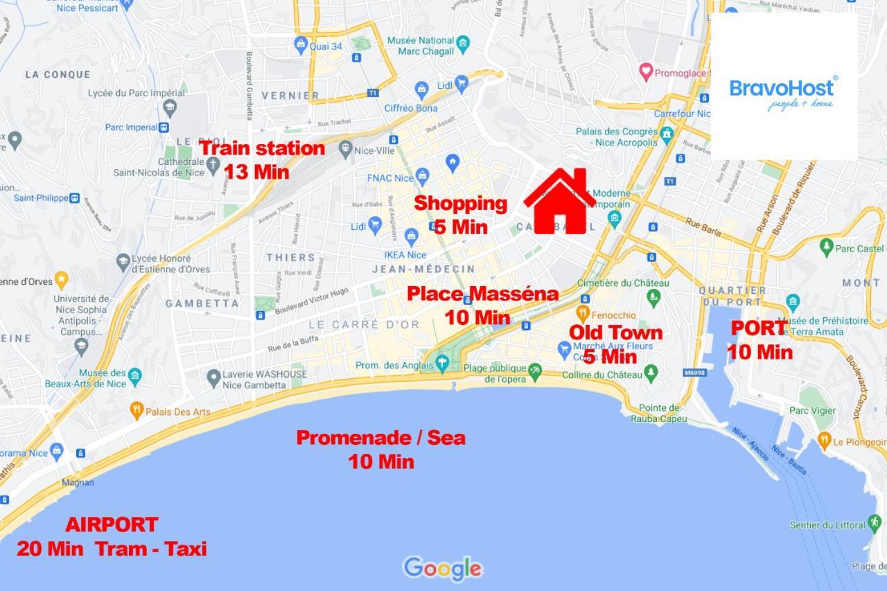 Gioffredo 4 Pers Centrale Wifi Apartment Nice Luaran gambar